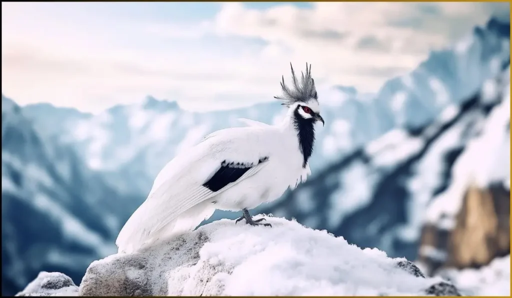 Various black and white birds found in the high-altitude region of Ladakh, including cranes and geese