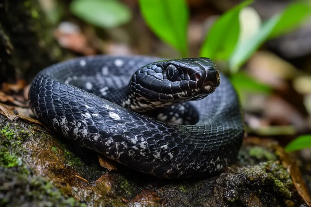 Black rat snakes with a Ring Around Neck